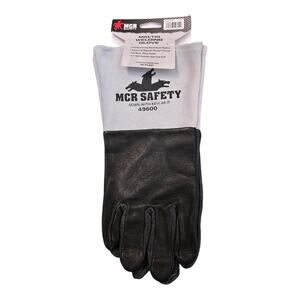 MCR Safety Black Leather Sewn With Kelvar 49600 Welding Gloves Mens Size Large